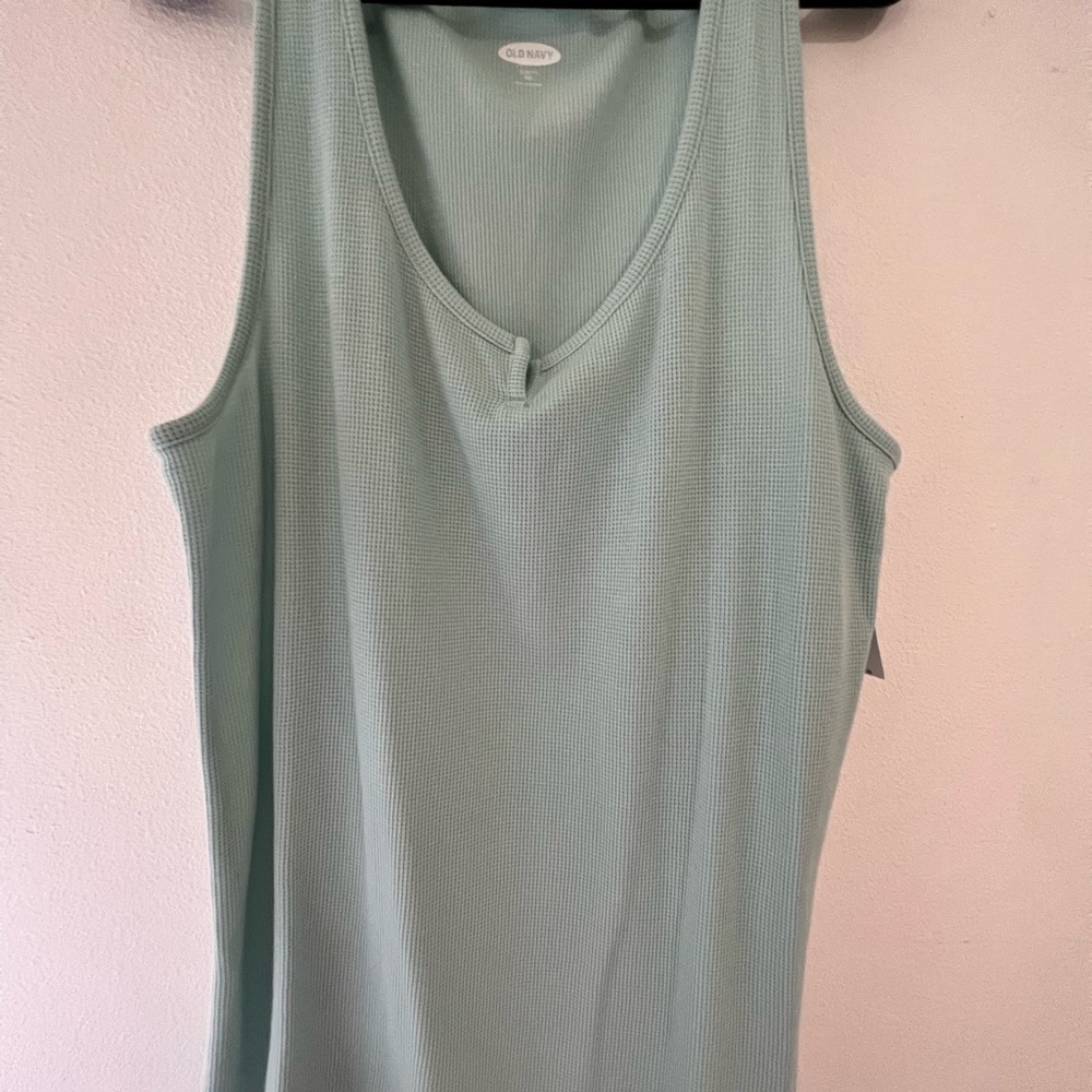 Old Navy Light Teal Waffle Knit Tank